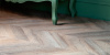 ПВХ плитка, кварц виниловый ламинат Vinilam Parquet Chevron Glue Шампань RI153616CL4