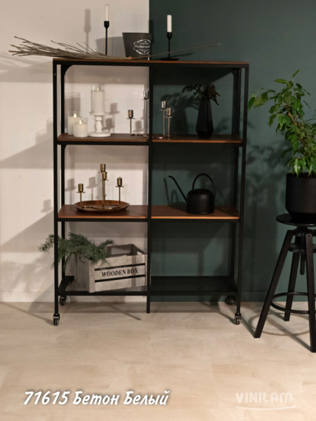 SPC ламинат Vinilam Ceramo Stone 6 мм Бетон Белый 71615