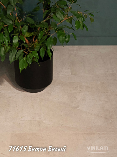 SPC ламинат Vinilam Ceramo Stone 6 мм Бетон Белый 71615