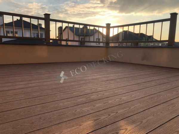 Террасная доска Ecodecking Техно 4000x145x20 Шоколад