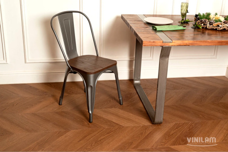 ПВХ плитка, кварц виниловый ламинат Vinilam Parquet Chevron Glue Плезир I1651102