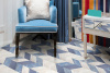 Пробковый пол Corkstyle Print Cork Chevron Blue клеевой