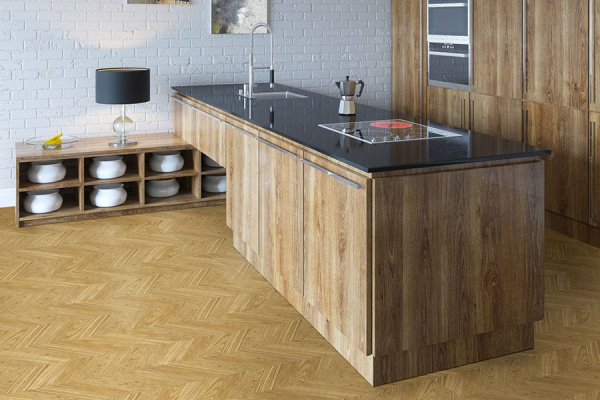 Пробковый пол Corkstyle Print Cork Chevron Gold замковый