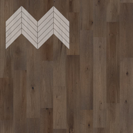 Инженерная доска Lab Arte Елка Chevron Французская Дуб Натур Кайт лак 600/510х90х14/45°