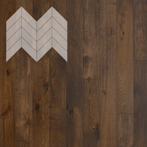 Инженерная доска Lab Arte Елка Chevron Французская Дуб Натур Коньяк лак 600/510х90х14/45°