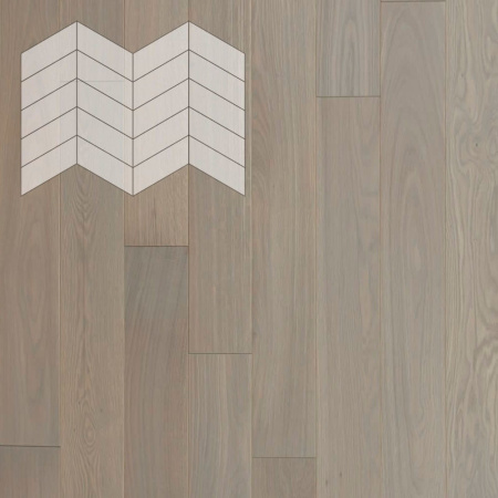 Инженерная доска Lab Arte Елка Chevron Французская Дуб Натур Concrete Лак 400/348х90х14/60°