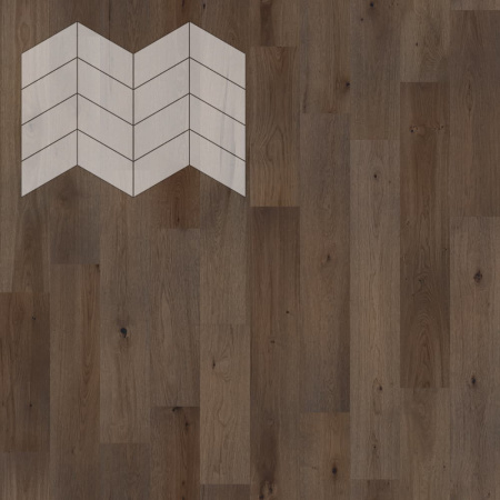 Инженерная доска Lab Arte Елка Chevron Французская Дуб Натур Кайт лак 400/337х110х14/60°