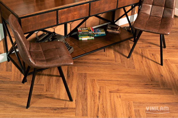ПВХ плитка, кварц виниловый ламинат Vinilam Parquet Herringbone Де Вилль IS11210