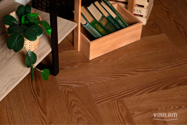 ПВХ плитка, кварц виниловый ламинат Vinilam Parquet Herringbone Винсент IS11200