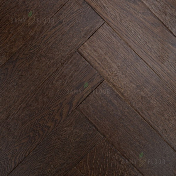 Массивная доска Damy Floor Luxury Английская елочка Шоколадный Евростандарт 500 мм