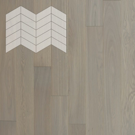 Инженерная доска Lab Arte Елка Chevron Французская Дуб Рустик Concrete лак 400/337х110х14/60°