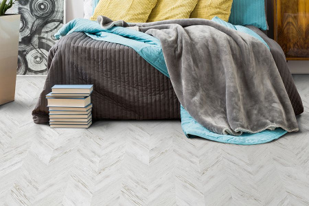 Пробковый пол Corkstyle Print Cork Chevron White замковый