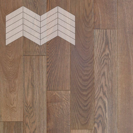 Инженерная доска Lab Arte Елка Chevron Французская Дуб Натур Гамлет лак 600/510х90х14/45°
