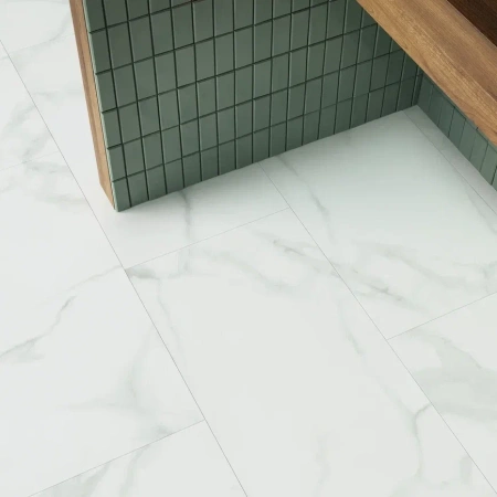 ПВХ плитка, кварц виниловый ламинат Invictus Primus Dryback Tile Pure Marble Snow 01