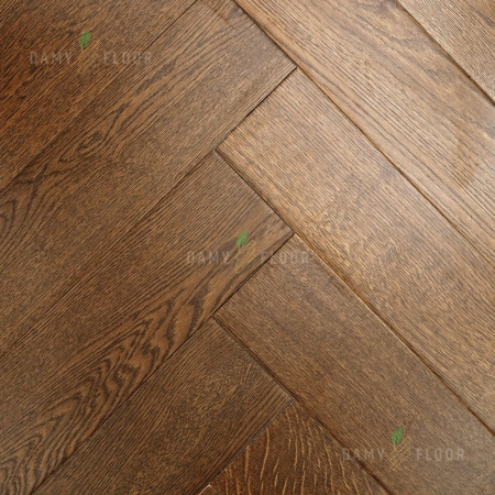 Массивная доска Damy Floor Luxury Английская елочка Ореховый Селект 500 мм